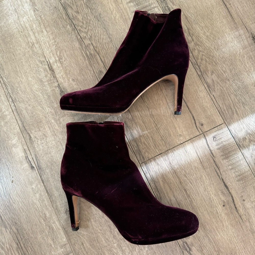 Hobbs London Red Velvet Stiletto Booties